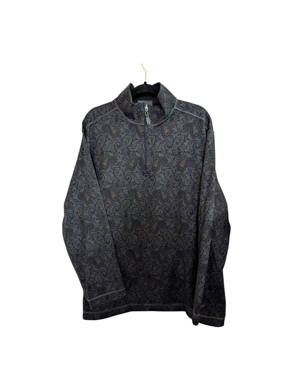Nicoby Dual Look Paisley/Black Reversible Quarter Zip Size XXL Luxury